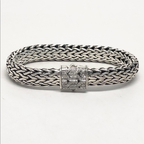 John Hardy 11mm Diamond Clasp Classic Chain Bracelet .925 - Picture 5 of 9